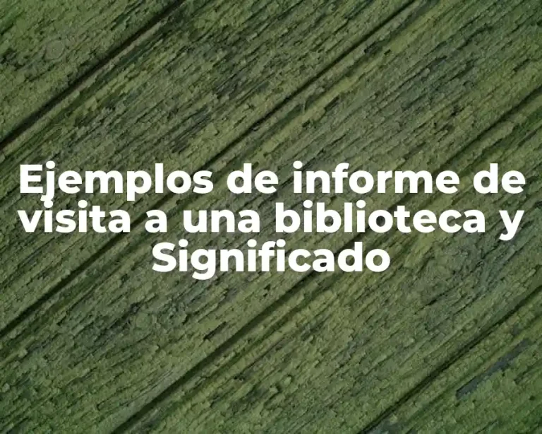 Ejemplos de informe de visita a una biblioteca y Significado