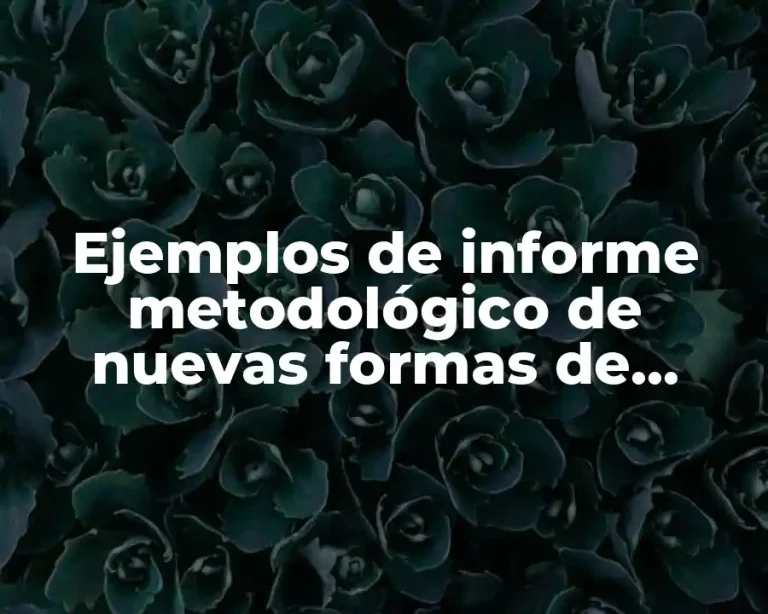 Ejemplos de informe metodológico de nuevas formas de enseñanza