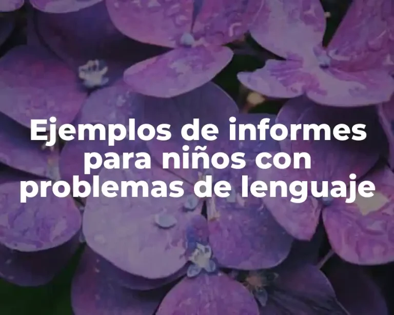 Ejemplos de informes para niños con problemas de lenguaje