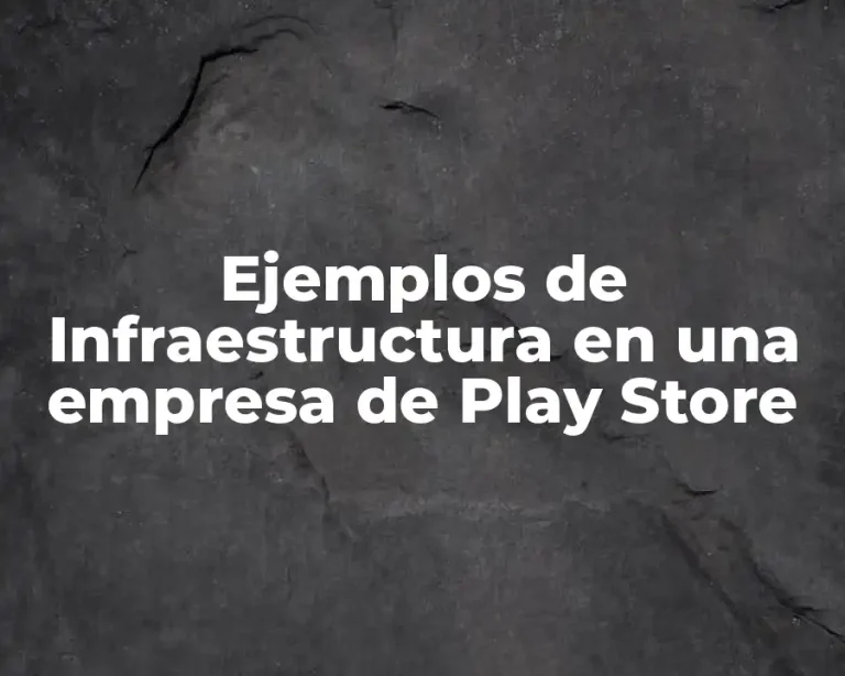 Ejemplos de Infraestructura en una empresa de Play Store