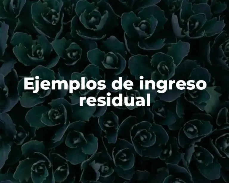 Ejemplos de ingreso residual