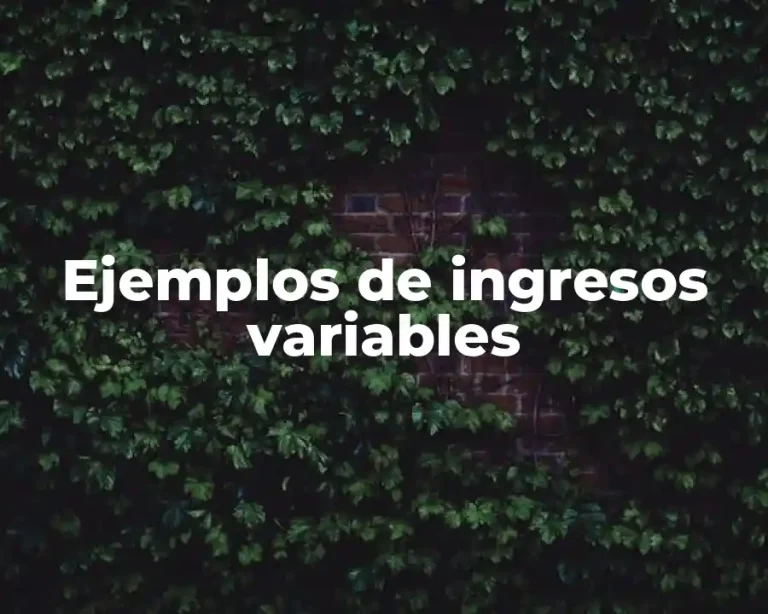 Ejemplos de ingresos variables
