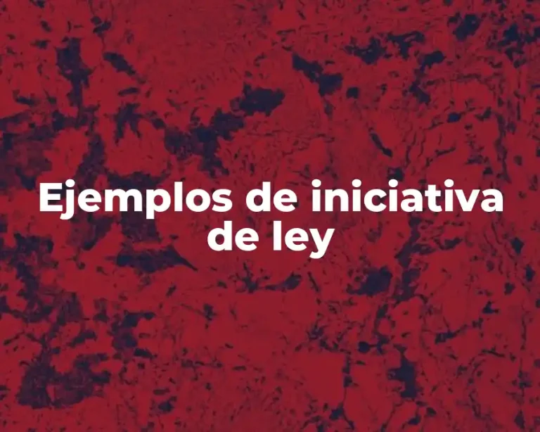 Ejemplos de iniciativa de ley