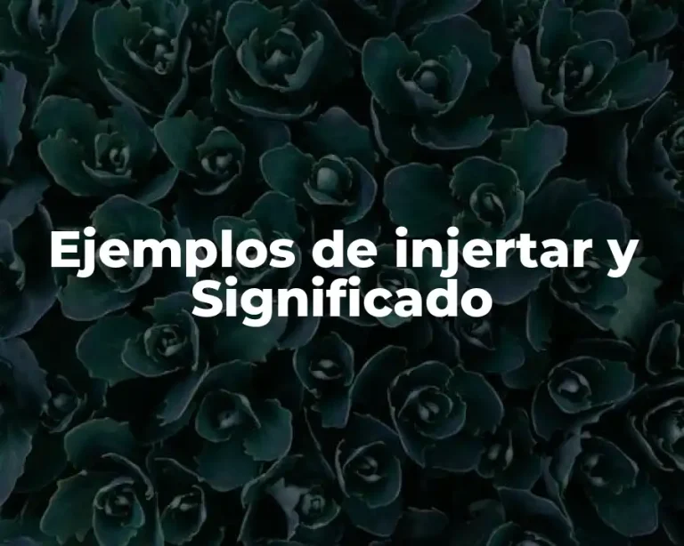 Ejemplos de injertar y Significado
