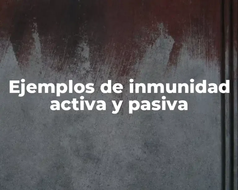 Ejemplos de inmunidad activa y pasiva