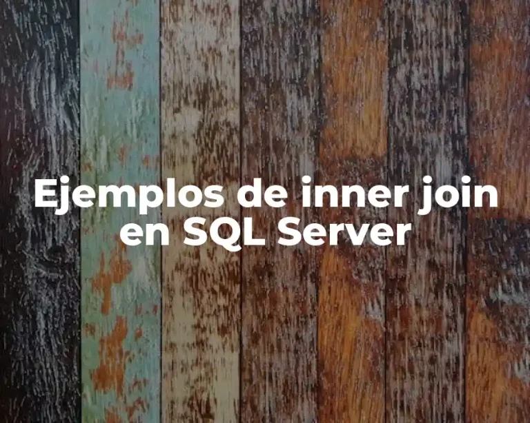 Ejemplos de inner join en SQL Server