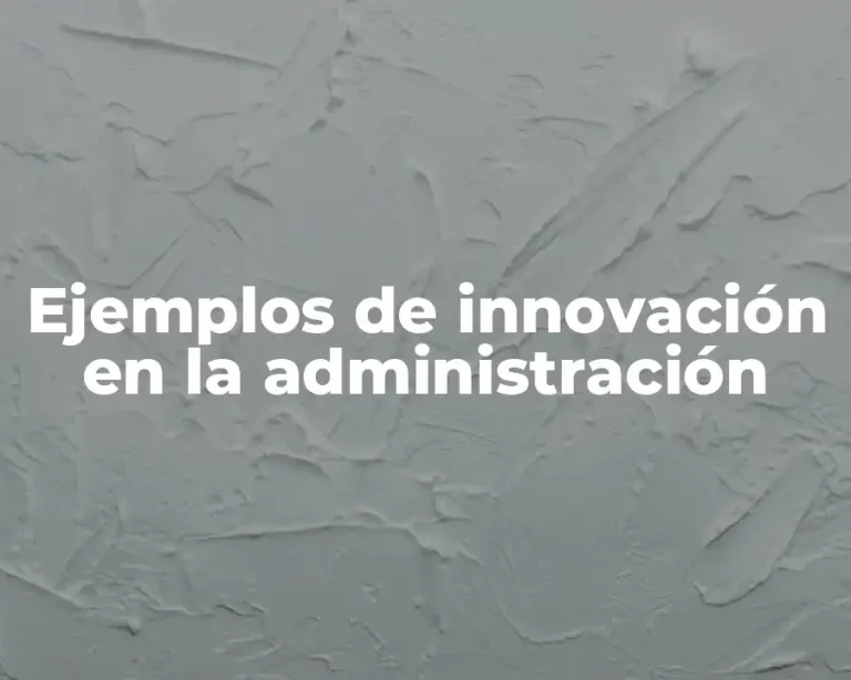 Ejemplos de innovación en la administración
