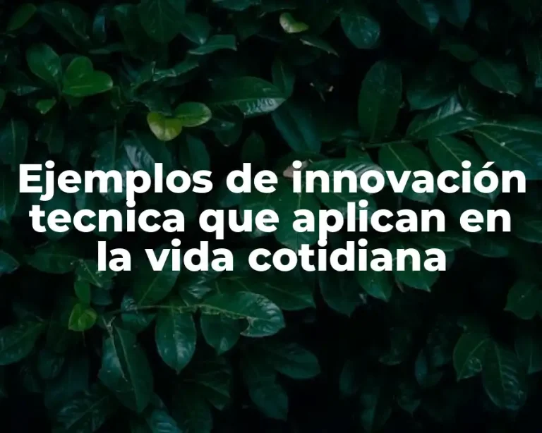 Ejemplos de innovación tecnica que aplican en la vida cotidiana