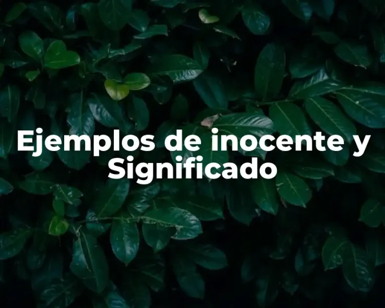 Ejemplos de inocente y Significado