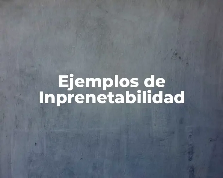 Ejemplos de Inprenetabilidad