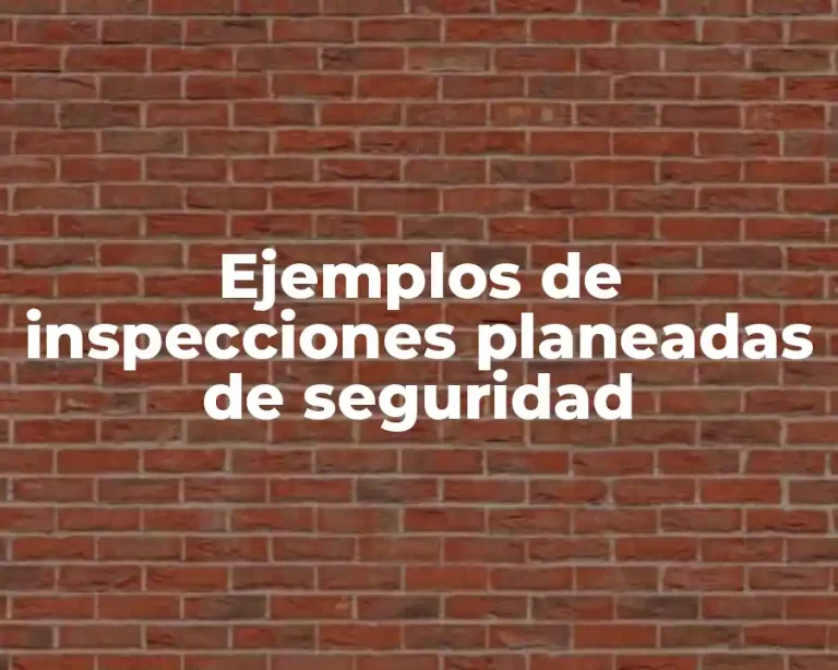 Ejemplos de inspecciones planeadas de seguridad
