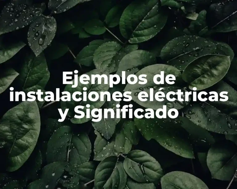 Ejemplos de instalaciones eléctricas y Significado