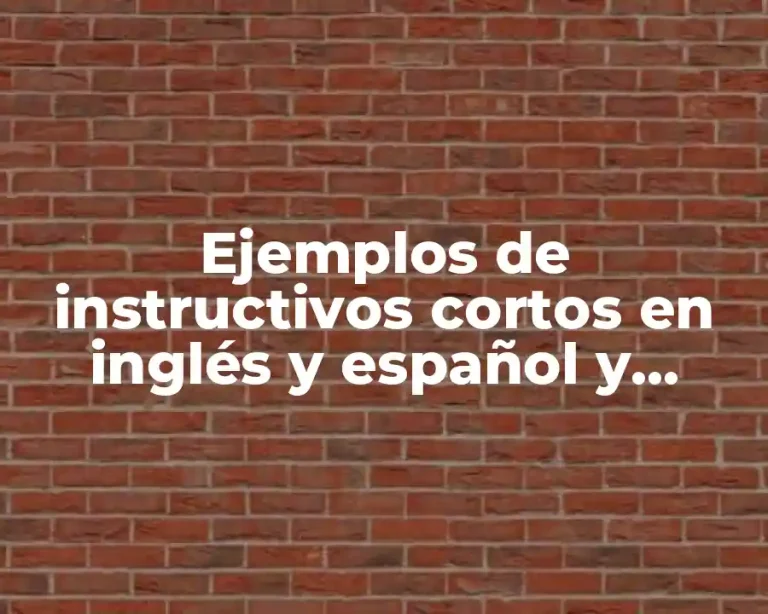 Ejemplos de instructivos cortos en inglés y español y Significado