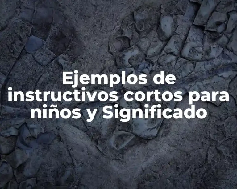 Ejemplos de instructivos cortos para niños y Significado