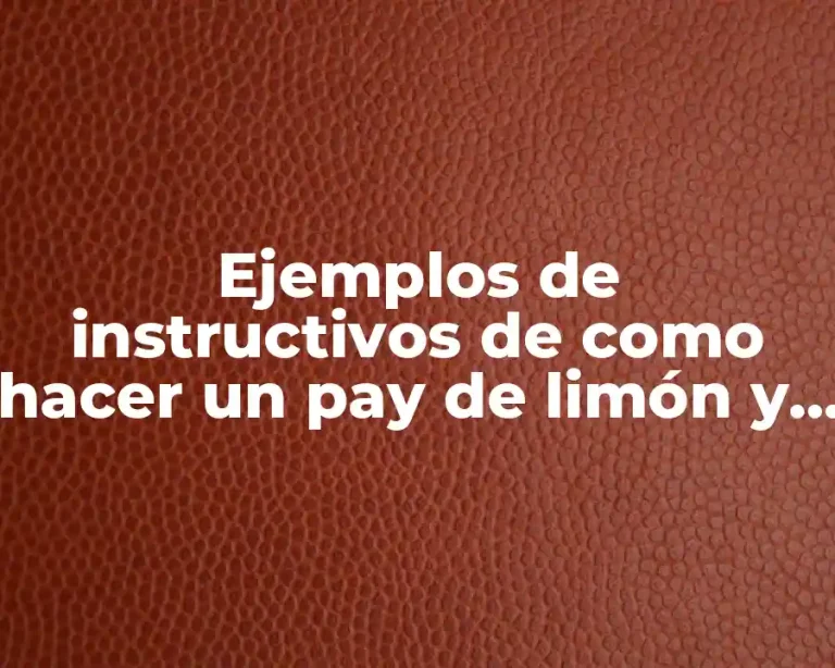 Ejemplos de instructivos de como hacer un pay de limón y Significado