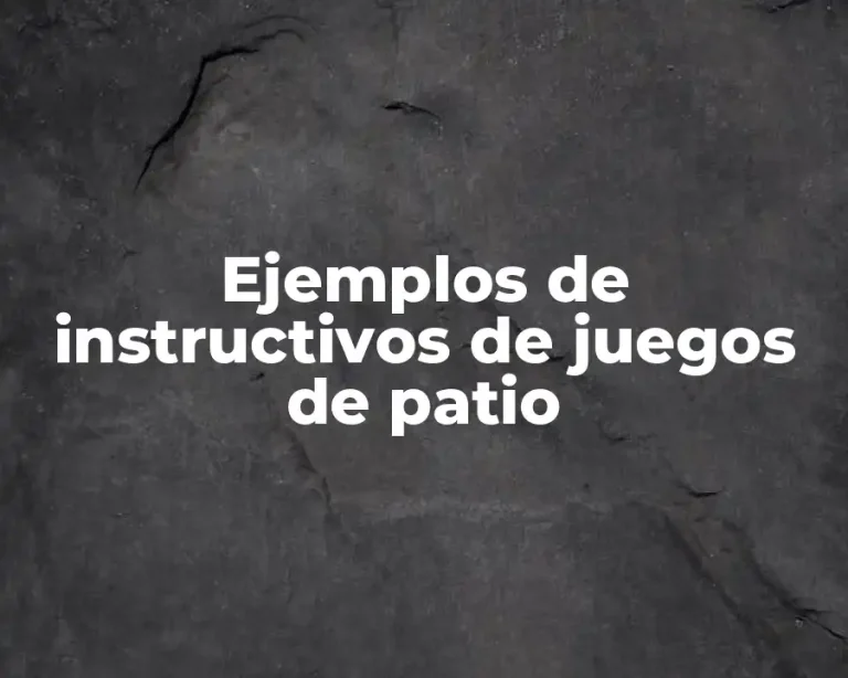 Ejemplos de instructivos de juegos de patio