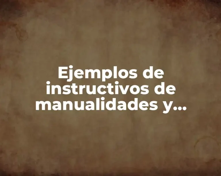 Ejemplos de instructivos de manualidades y Significado