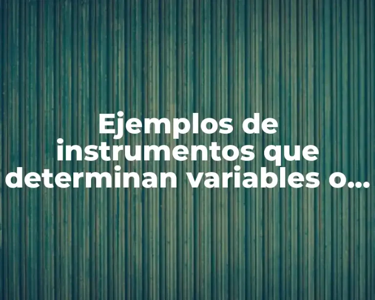 Ejemplos de instrumentos que determinan variables o parámetros analógicos