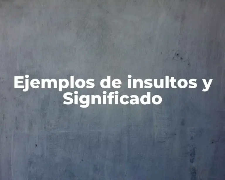 Ejemplos de insultos y Significado