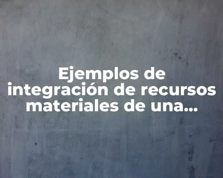 Ejemplos de integración de recursos materiales de una empresa y Significado