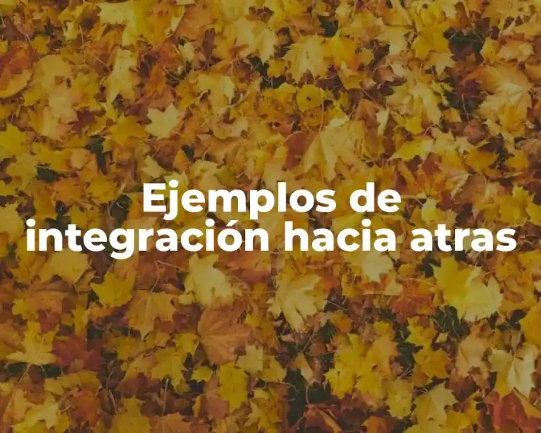 Ejemplos de integración hacia atras