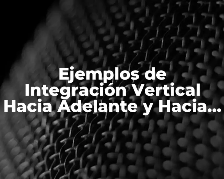 Ejemplos de Integración Vertical Hacia Adelante y Hacia Atrás y Significado