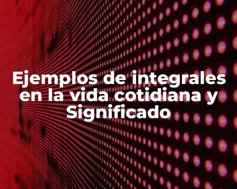 Ejemplos de integrales en la vida cotidiana y Significado