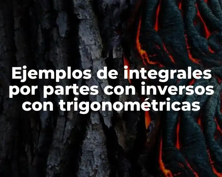 Ejemplos de integrales por partes con inversos con trigonométricas