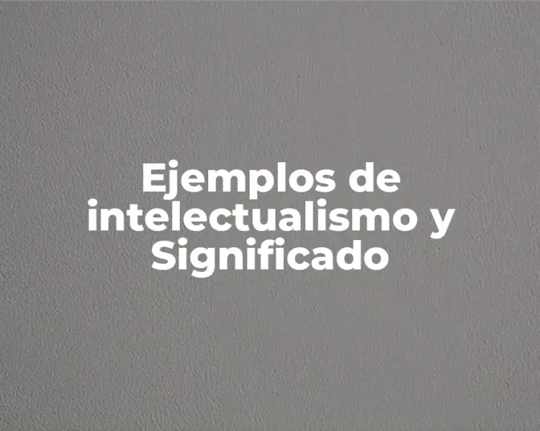 Ejemplos de intelectualismo y Significado