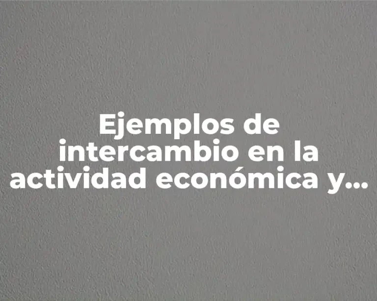 Ejemplos de intercambio en la actividad económica y Significado