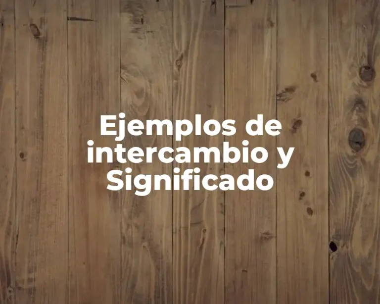 Ejemplos de intercambio y Significado