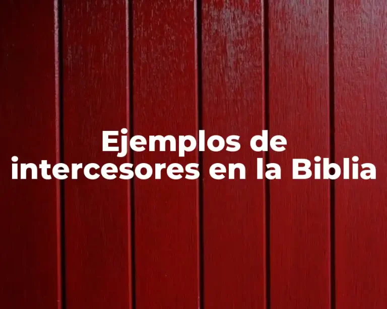 Ejemplos de intercesores en la Biblia