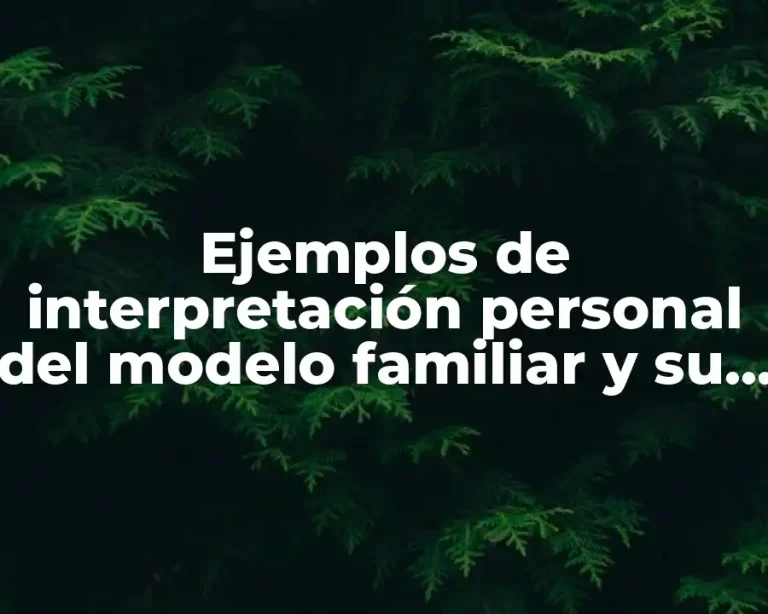 Ejemplos de interpretación personal del modelo familiar y su desarrollo