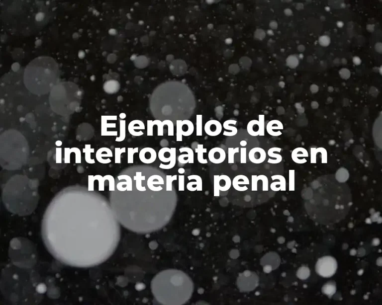 Ejemplos de interrogatorios en materia penal