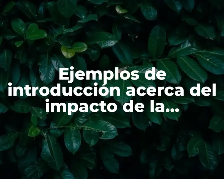 Ejemplos de introducción acerca del impacto de la tecnología