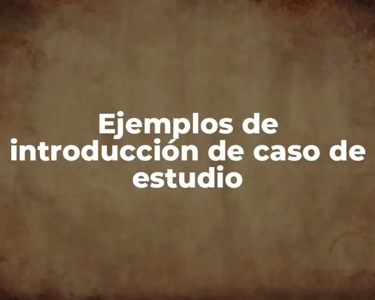 Ejemplos de introducción de caso de estudio