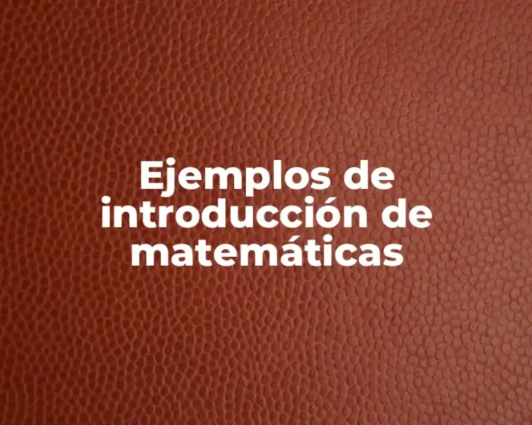 Ejemplos de introducción de matemáticas
