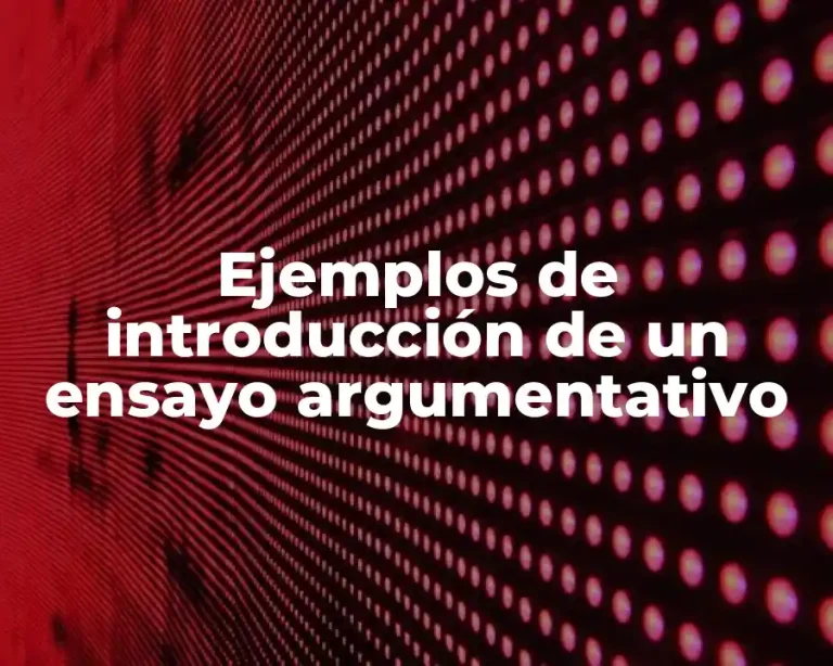 Ejemplos de introducción de un ensayo argumentativo