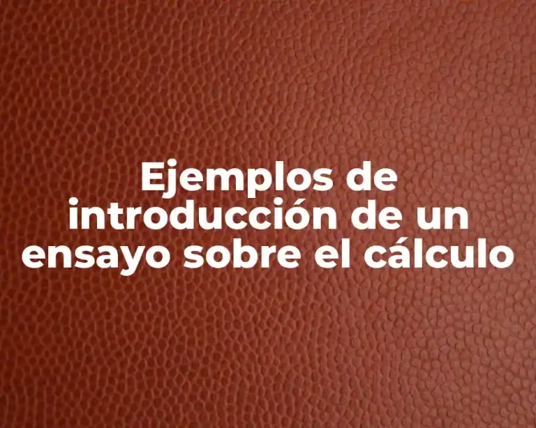 Ejemplos de introducción de un ensayo sobre el cálculo