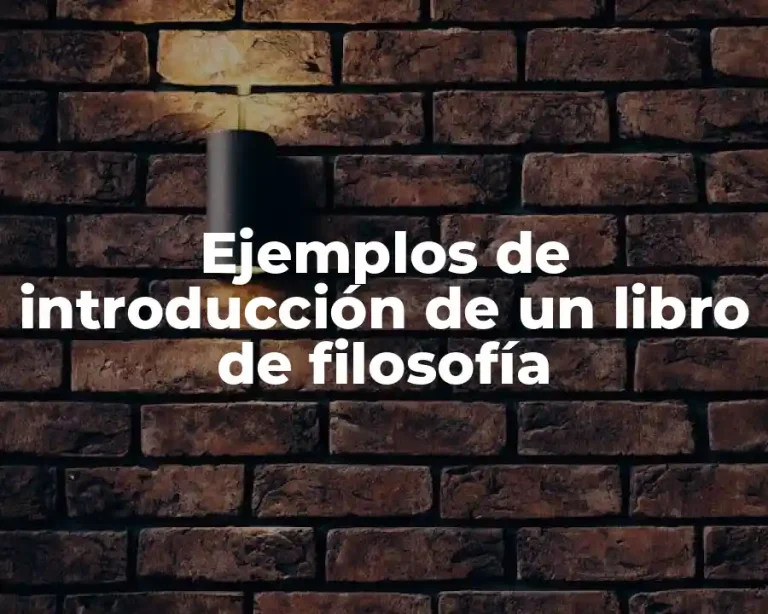 Ejemplos de introducción de un libro de filosofía