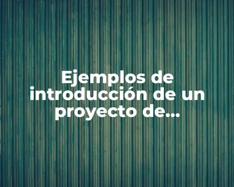 Ejemplos de introducción de un proyecto de investigación educativa