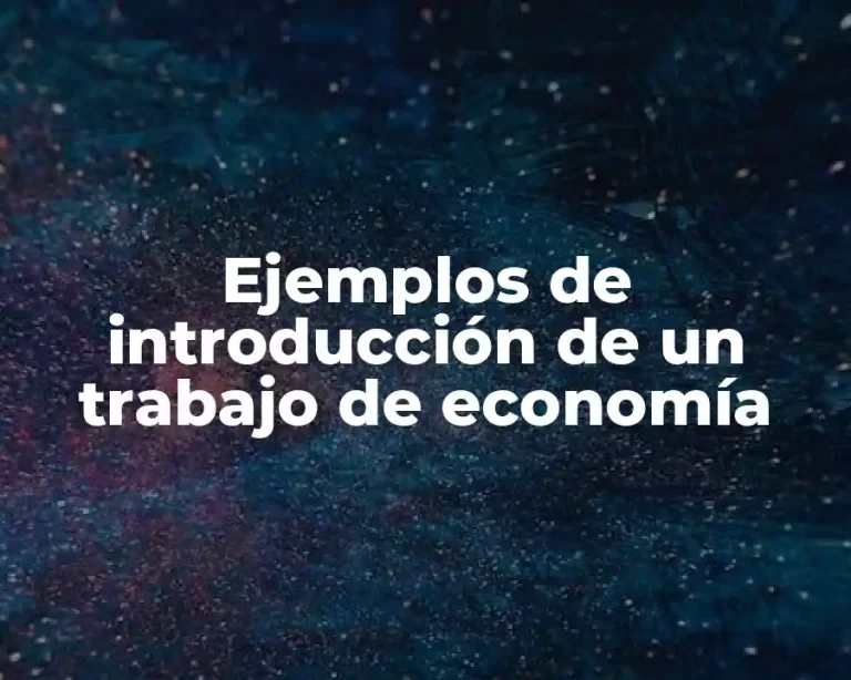 Ejemplos de introducción de un trabajo de economía