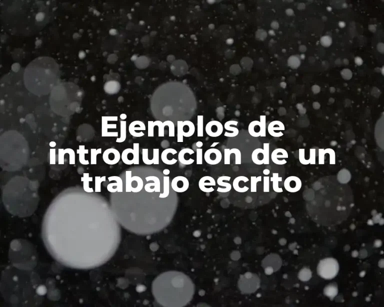 Ejemplos de introducción de un trabajo escrito