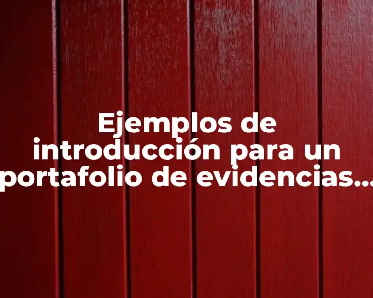 Ejemplos de introducción para un portafolio de evidencias de inglés y Significado
