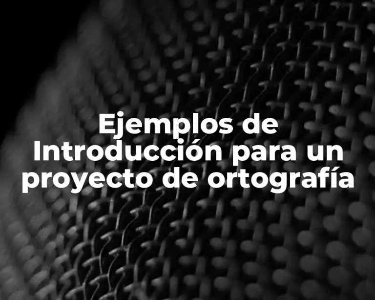Ejemplos de Introducción para un proyecto de ortografía