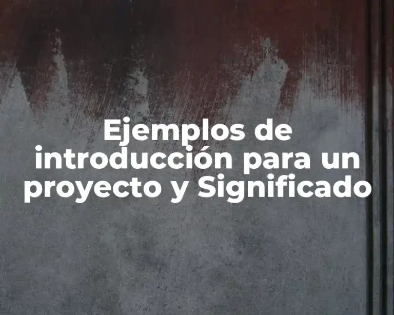 Ejemplos de introducción para un proyecto y Significado