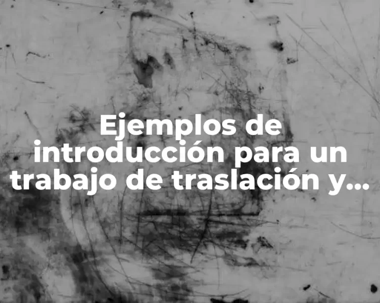 Ejemplos de introducción para un trabajo de traslación y rotación
