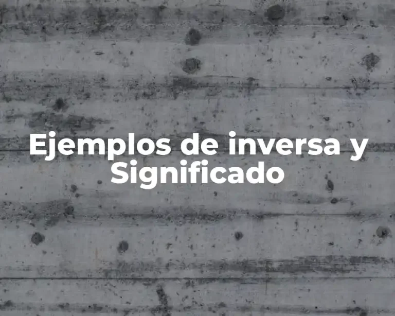 Ejemplos de inversa y Significado