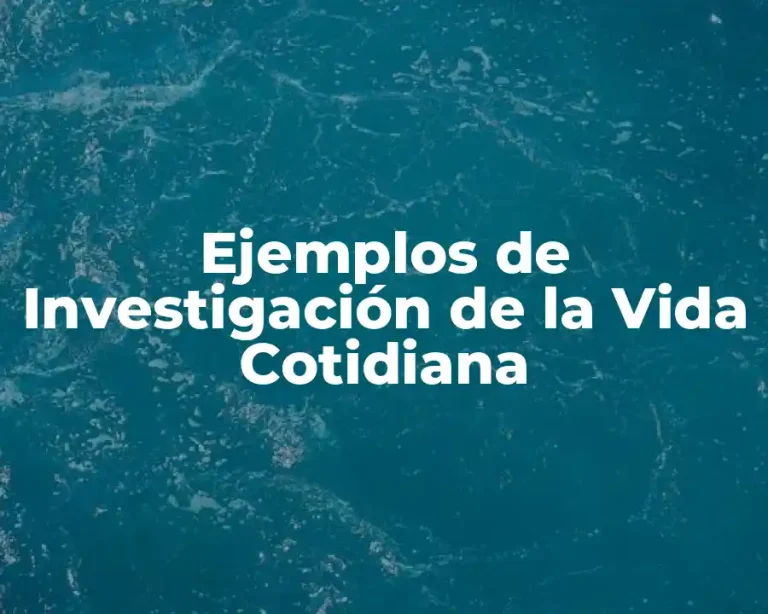 Ejemplos de Investigación de la Vida Cotidiana