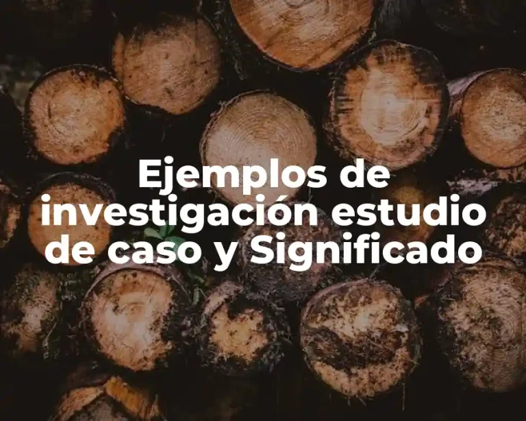 Ejemplos de investigación estudio de caso y Significado